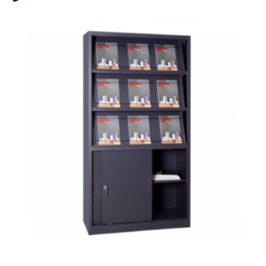 69 Armoire à revues 3 étagères amovible porte à rideaux